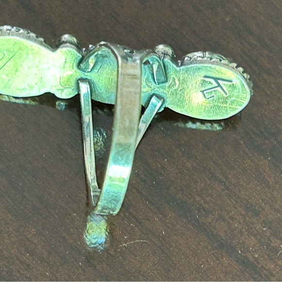 Vintage Navajo Sterling Silver Turquoise & Coral Stones Ring size 6 - Picture 8 of 8